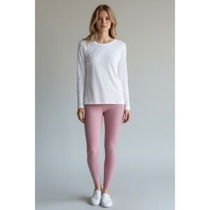 NEW a.n.a White Long Sleeve Size Medium Crew Neck T-Shirt Basic